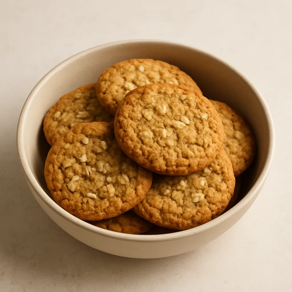 Oat and jaggery cookies stacked for wholesale supply