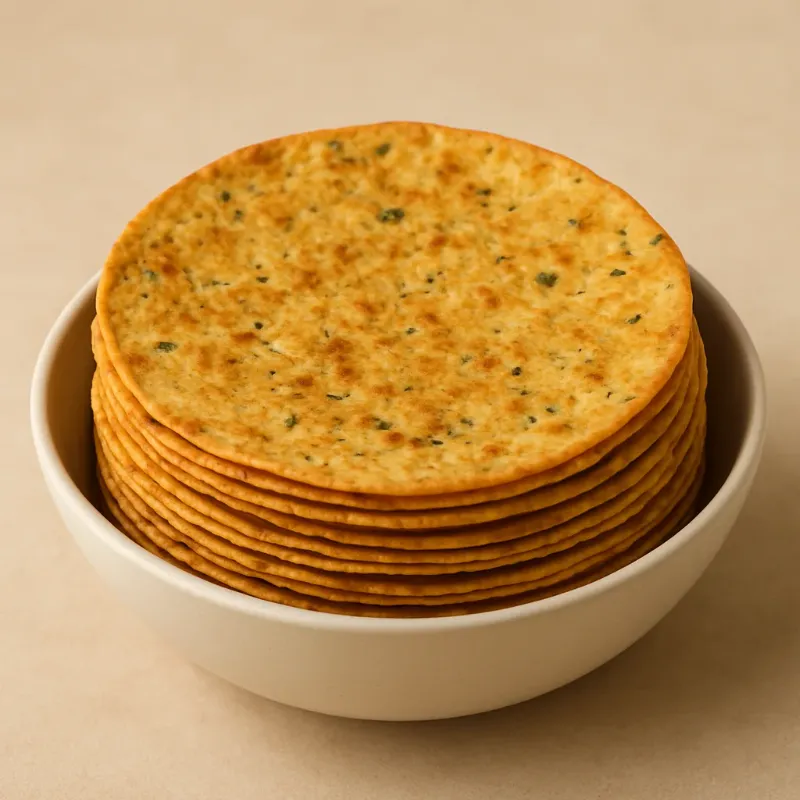 Garlic Cheese Khakhra – crisp roasted Gujarati khakhra