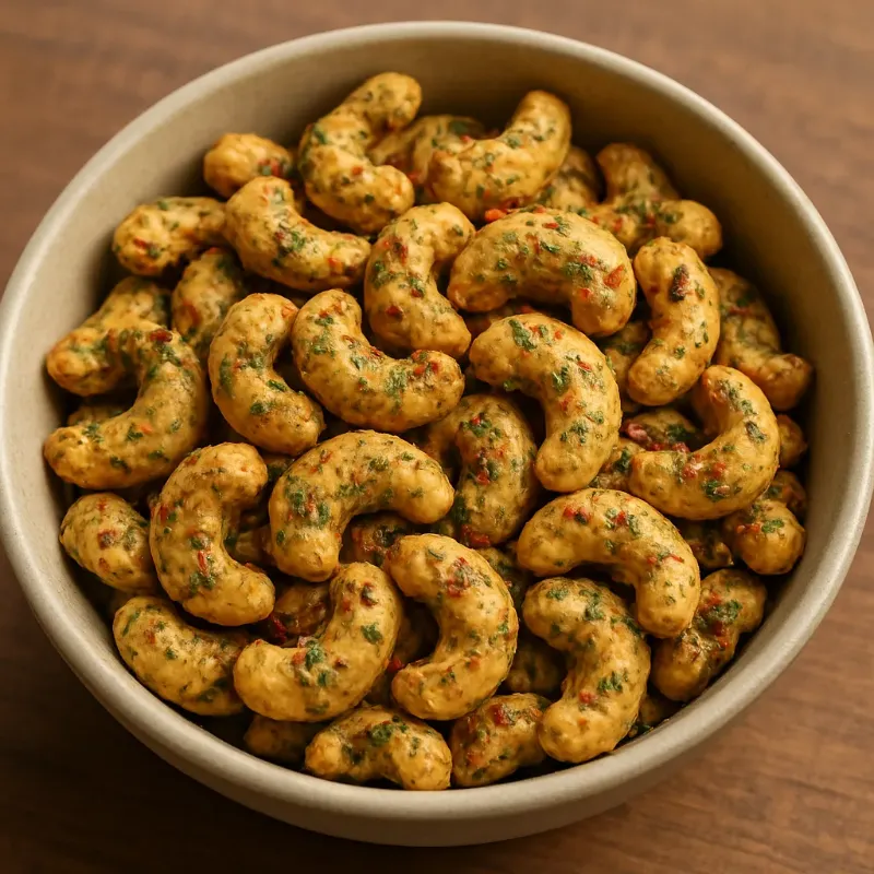 Herbs & Chilli Cashews – roasted cashew nuts for bulk supply